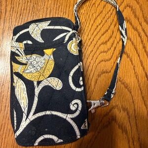 Vera Bradley Black and Gold Wristlet